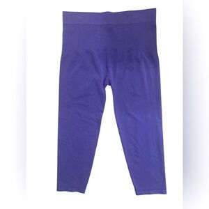 Cuddl Duds Purple Tummy Smoothing Capri Leggings Comfort Lounge Athleisure Sz 1X